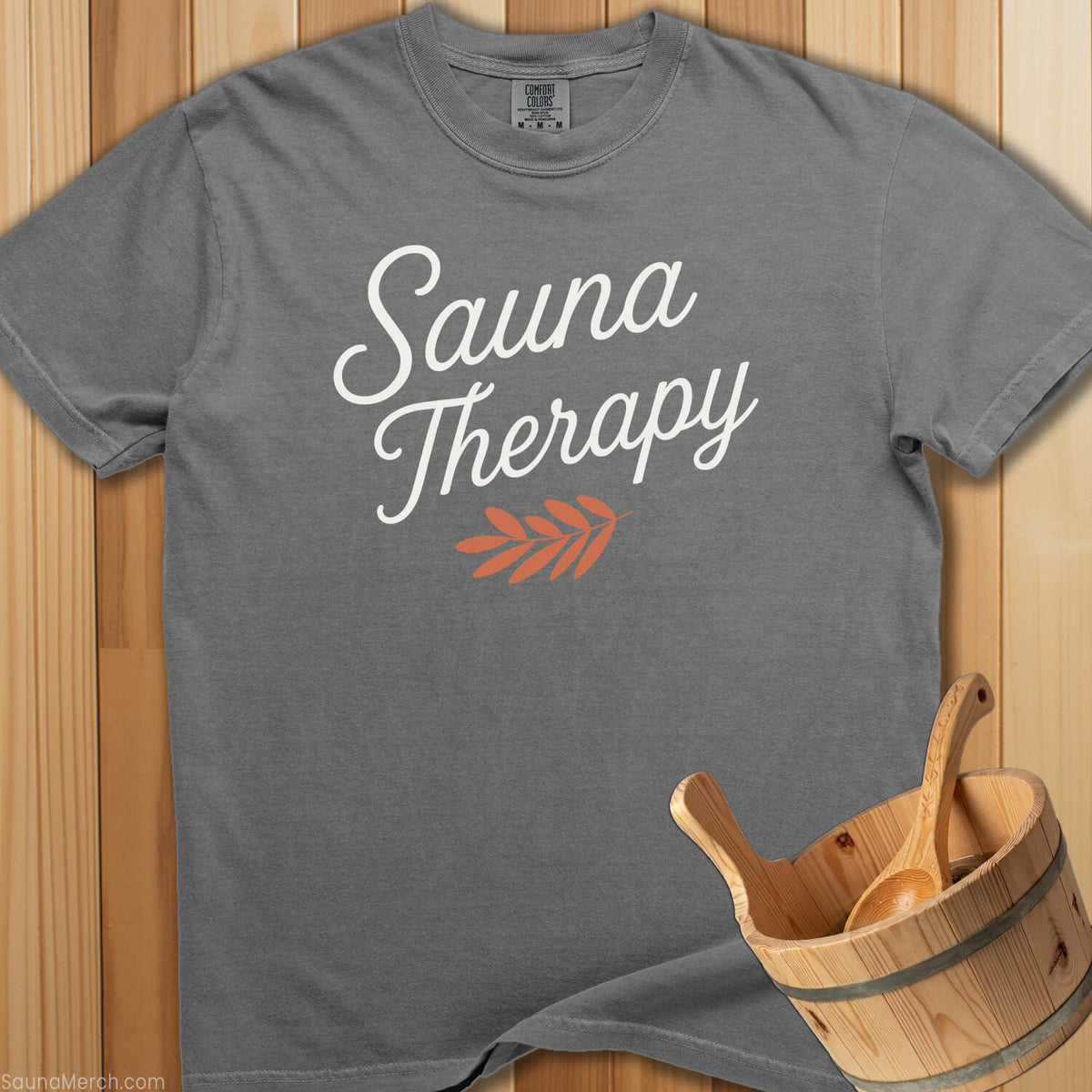 Sauna Therapy With Branch T-Shirt - SaunaMerch
