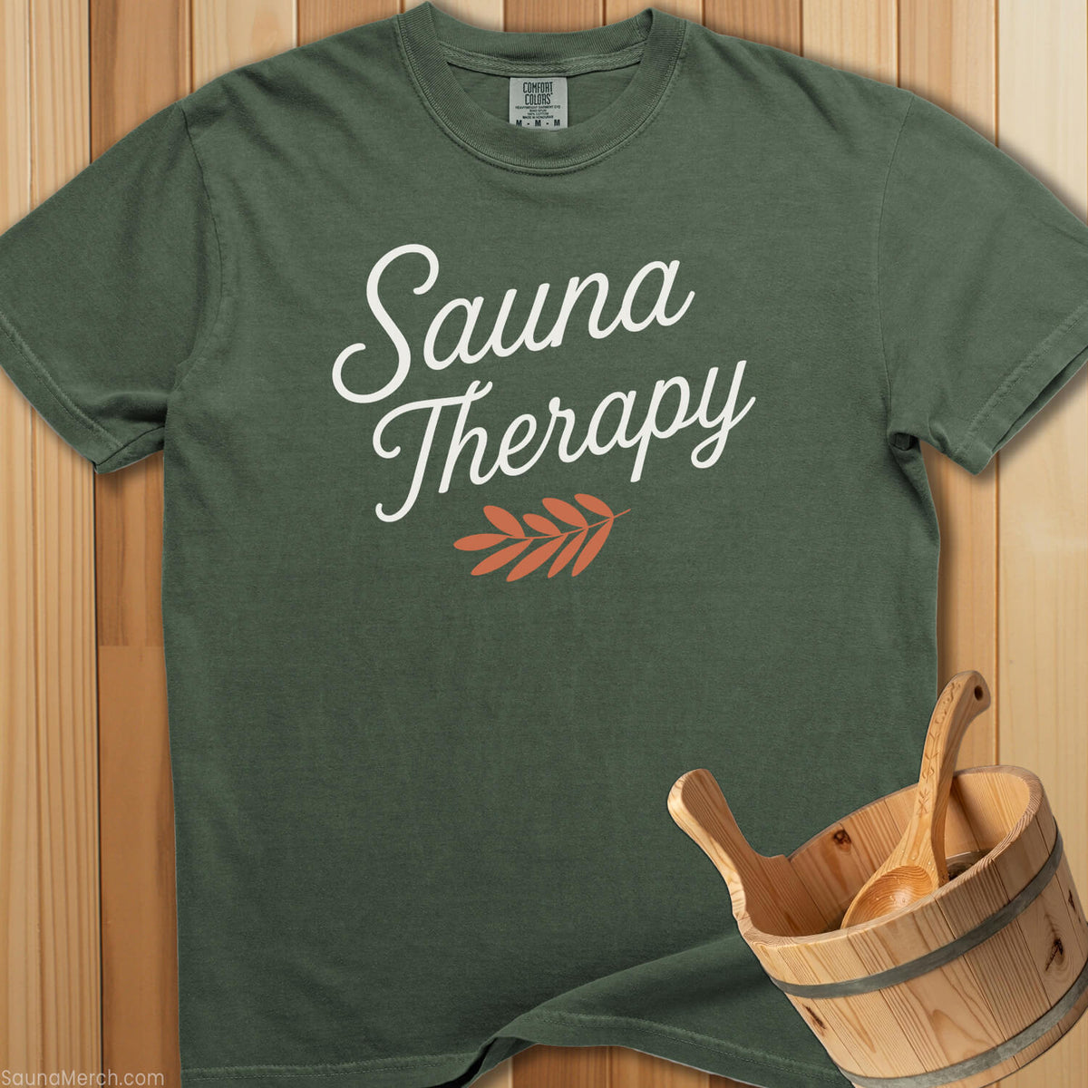 Sauna Therapy With Branch T-Shirt - SaunaMerch