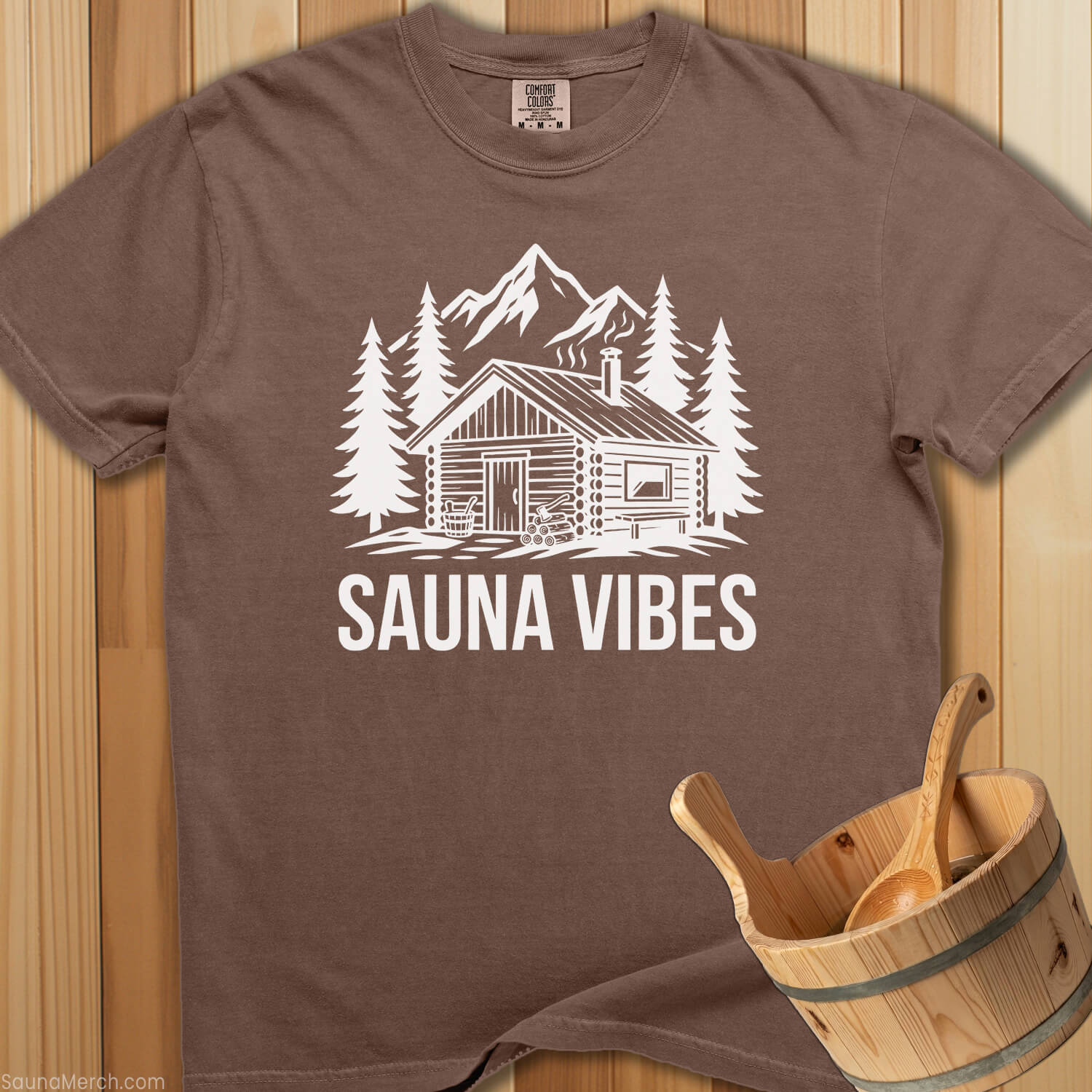 Sauna Cabin Vibes T-Shirt - Espresso