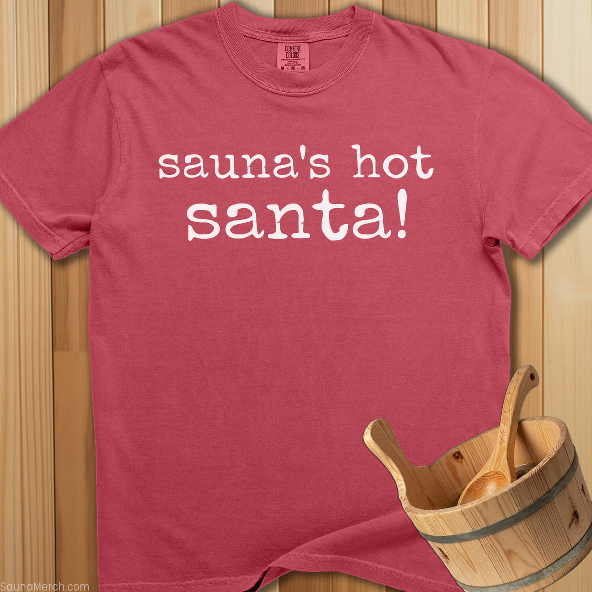 Sauna’s Hot Santa T-Shirt - Crimson