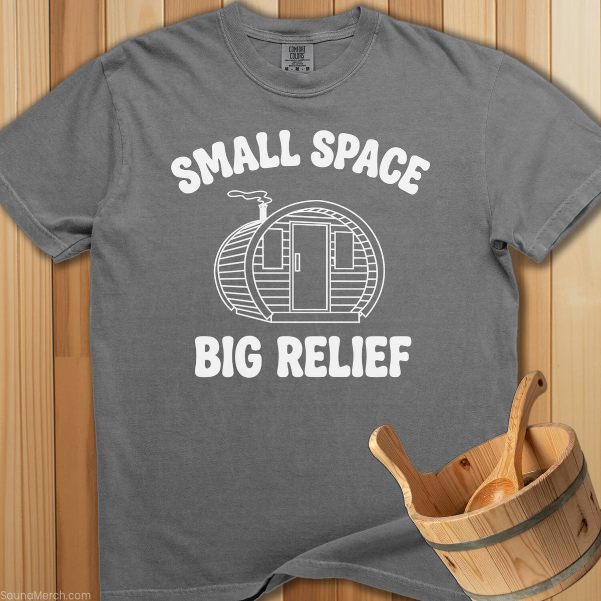 Small Space Big Relief Sauna T-Shirt - Grey