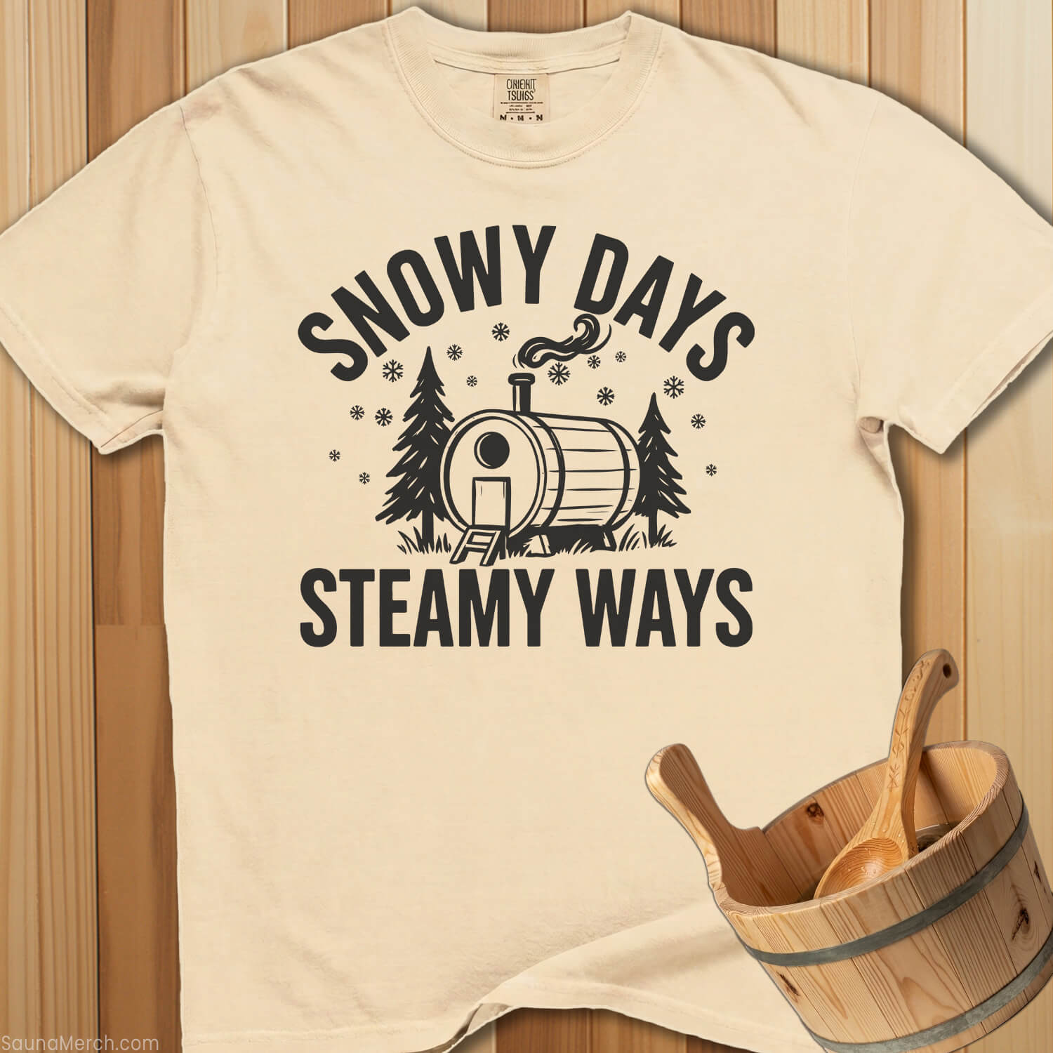 Snowy Days Steamy Ways Sauna T-Shirt - Ivory
