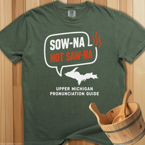 Sow-Na Michigan Pronunciation T-Shirt - SaunaMerch