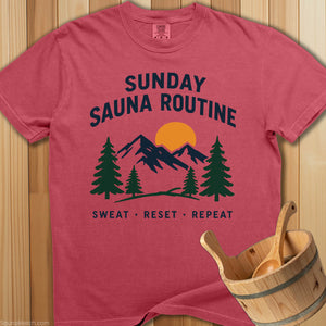 Sunday Sauna Routine T-Shirt - SaunaMerch