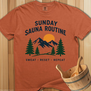 Sunday Sauna Routine T-Shirt - SaunaMerch