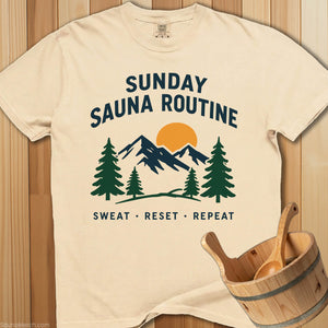 Sunday Sauna Routine T-Shirt - SaunaMerch