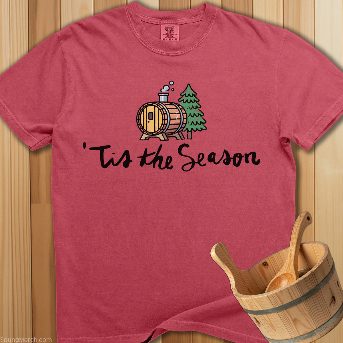 Tis The Season Sauna T-Shirt - Crimson