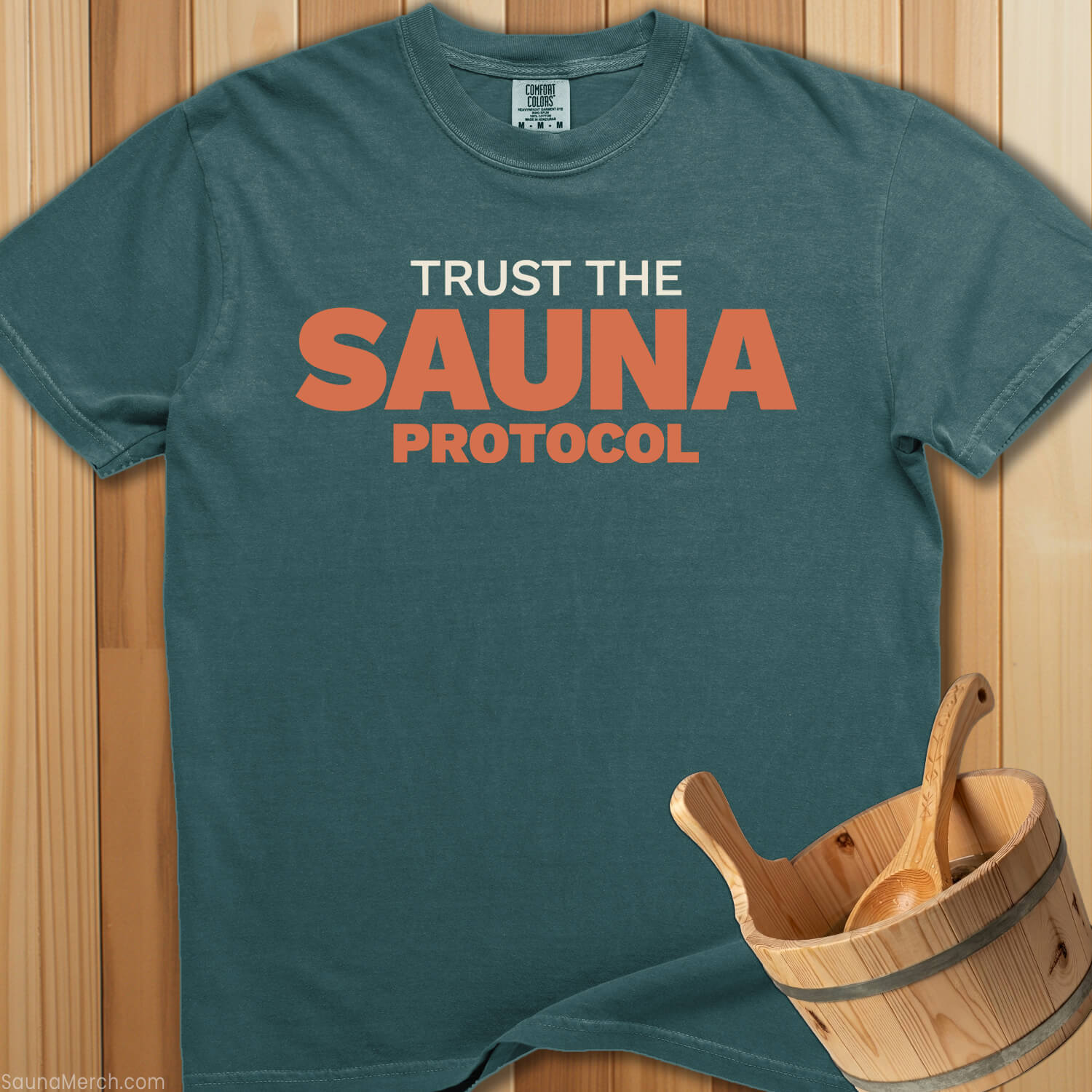 Trust The Sauna Protocol T-Shirt - Blue Spruce