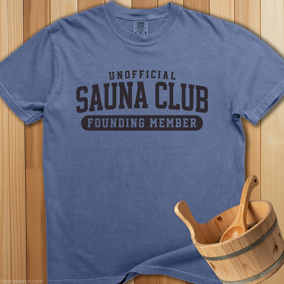 Unofficial Sauna Club Founding Member T-Shirt - Blue Jean
