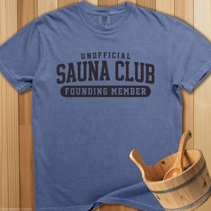 Unofficial Sauna Club Founding Member T-Shirt - Blue Jean