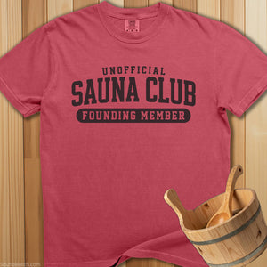 Unofficial Sauna Club Founding Member T-Shirt - Crimson