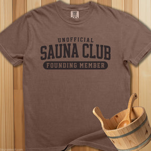 Unofficial Sauna Club Founding Member T-Shirt - Espresso