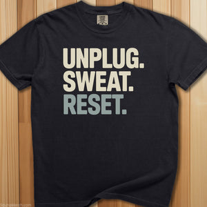 Unplug. Sweat. Repeat. T-Shirt - SaunaMerch
