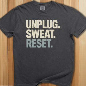 Unplug. Sweat. Repeat. T-Shirt - SaunaMerch